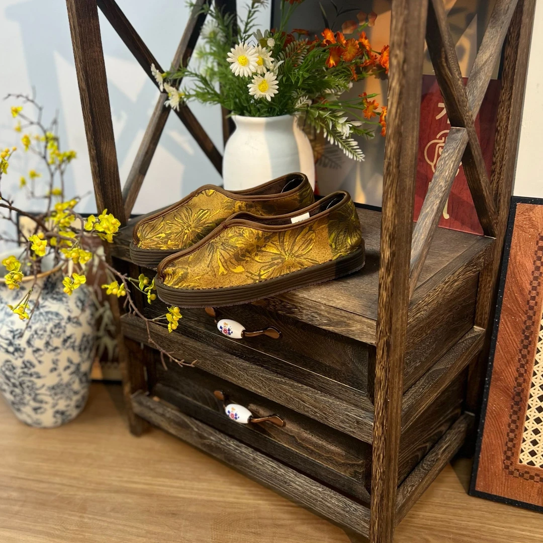 【金玉-两片加绒】新中式绣花千层布底鞋时尚圆头国风手工布鞋女鞋