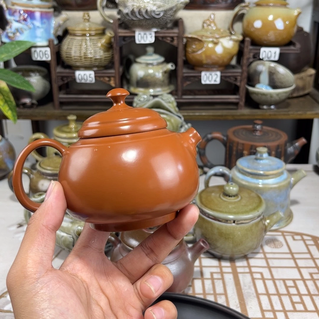 200cc复烧无尘壶，建水紫陶全手工制作