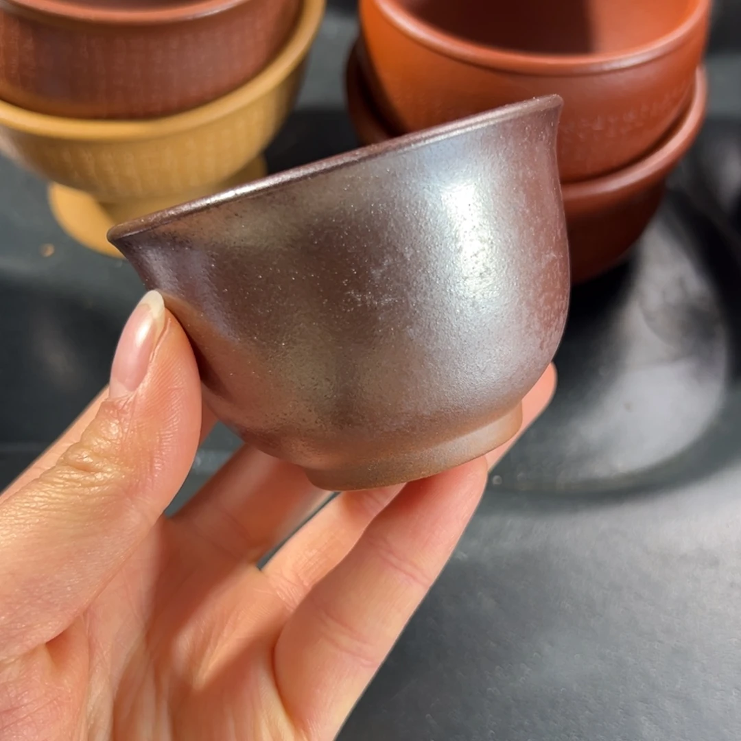 紫砂茶杯柴烧随机发货