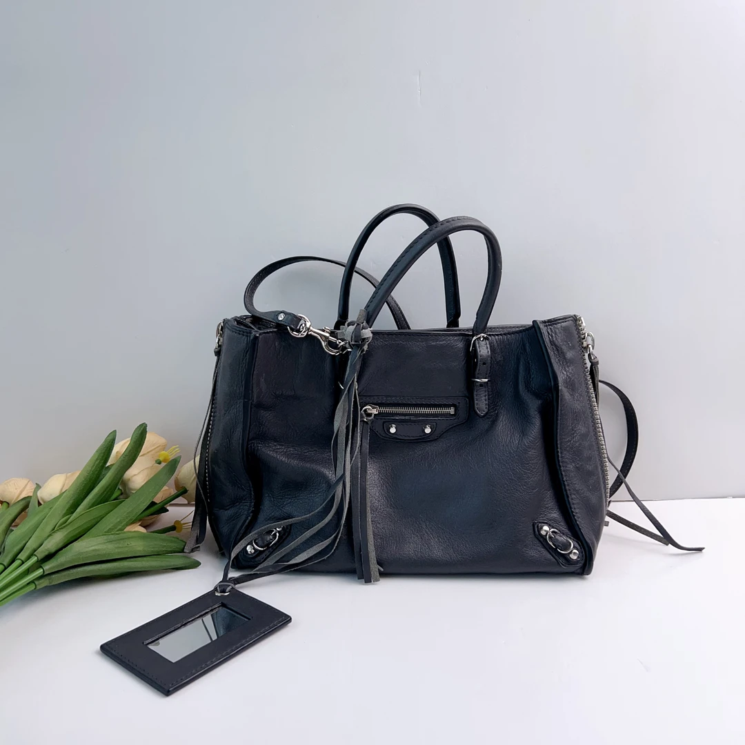 95新 Balenciaga/巴黎世家 巴黎世家大象灰机车斜挎包