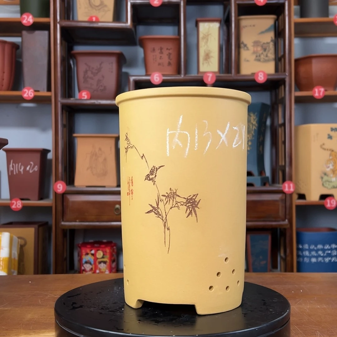 【闪购商品】紫砂花盆周之夏精品紫砂花盆