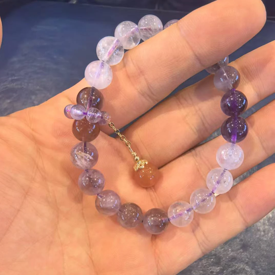 非金属仿水晶手链 宝丫轻奢  8/9梦幻炫紫拼色九紫黎手串K896