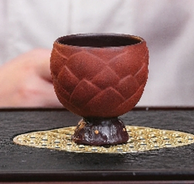 莲花高足杯 全手工 宜兴原矿紫砂  紫砂杯 主人杯