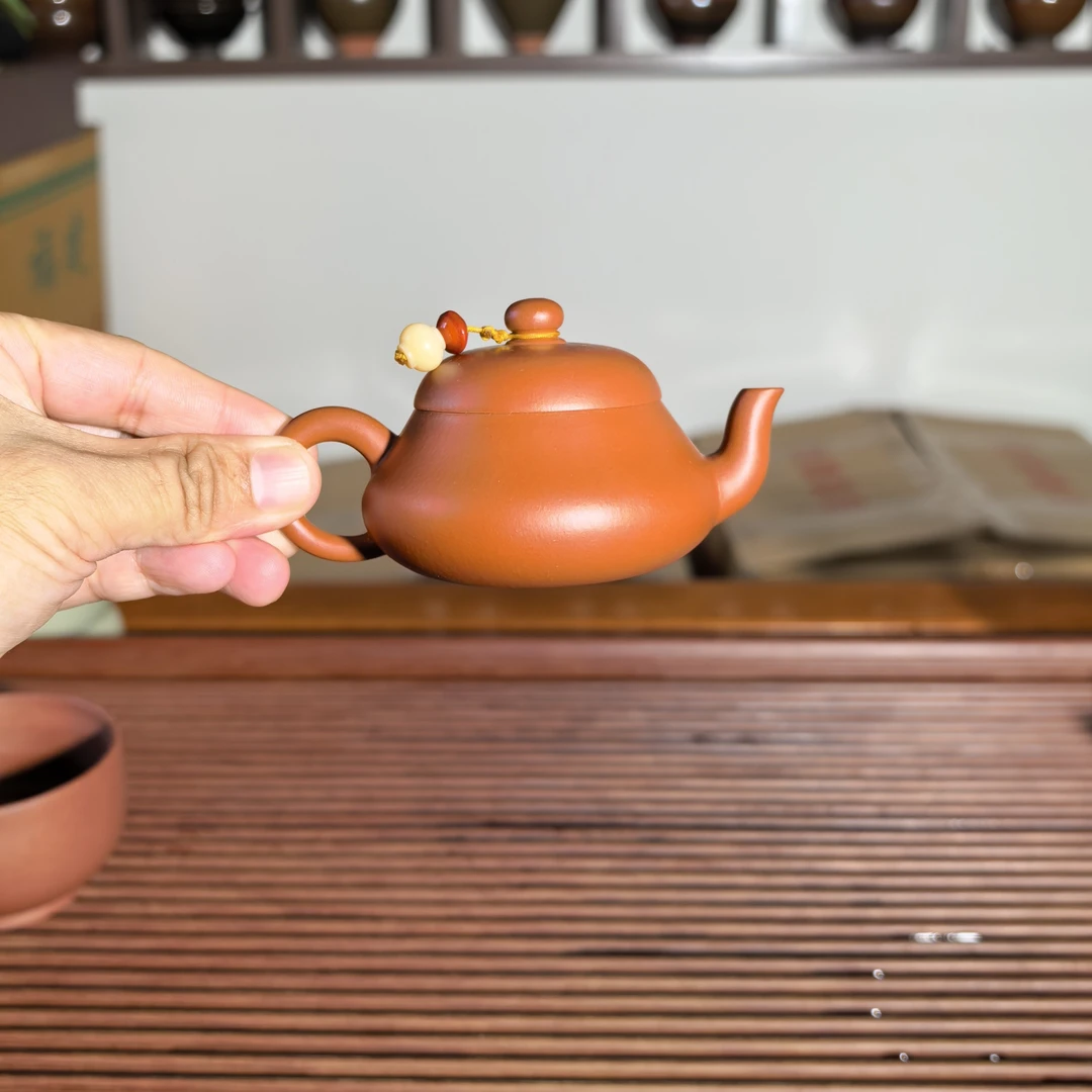 朱泥君德壶，半手工小品壶，90cc