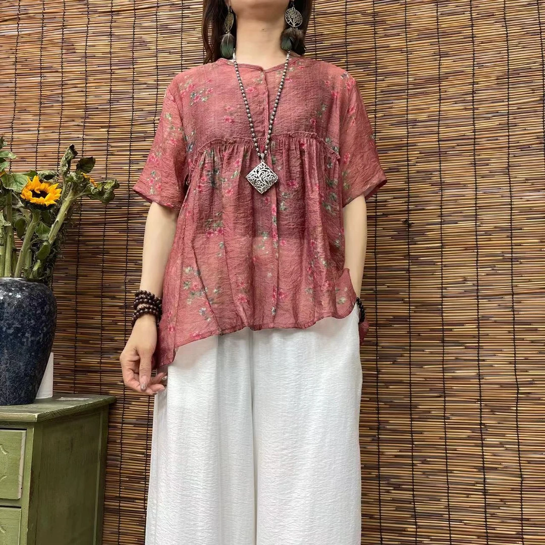 QZ500春夏新款宽松显瘦优雅气质T恤小衫