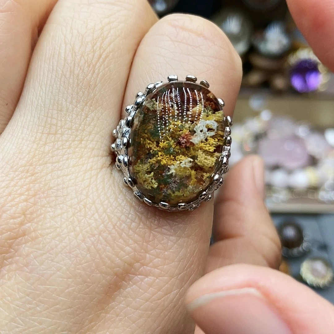 水晶戒指银S925镶嵌戒指