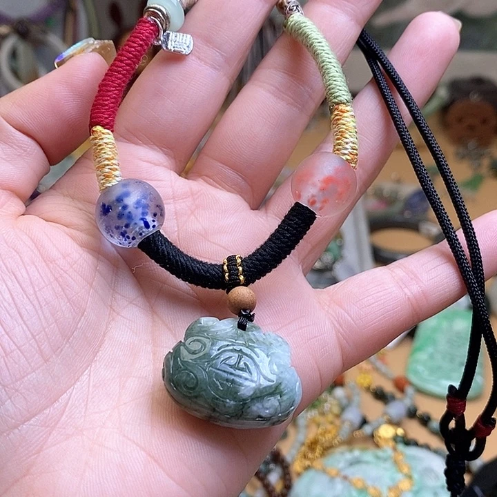 翡翠手链未镶嵌紫**郁锁59.9