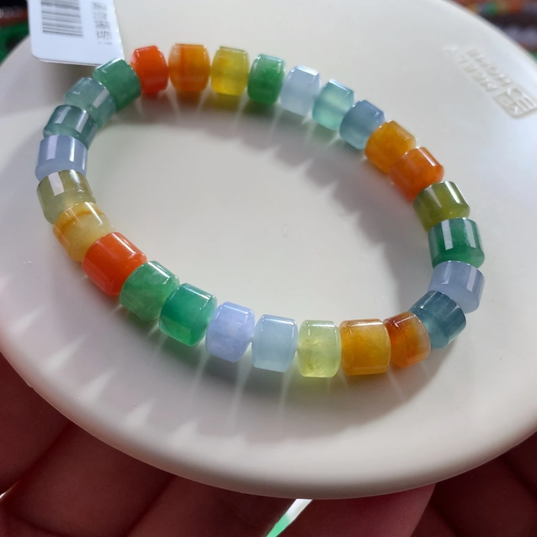 翡翠未镶嵌手链热门款•冰胶底彩虹糖果缤纷卡7.30～7.80+