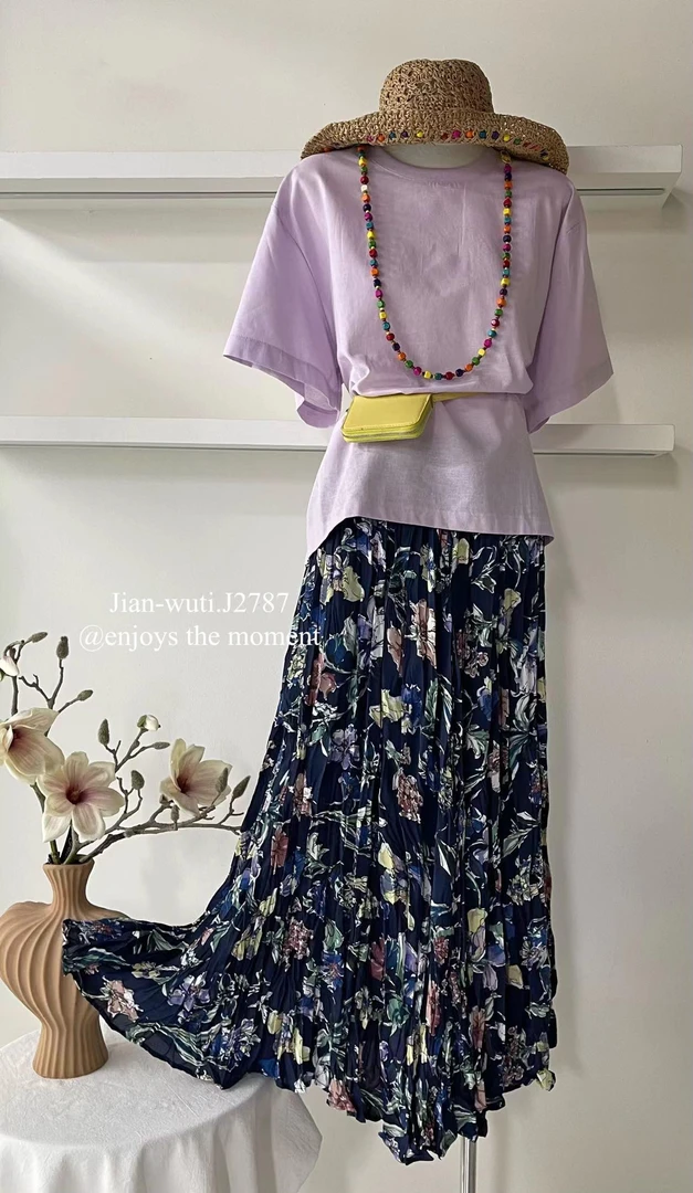 杨杨 时尚苎麻圆领T上衣J2833