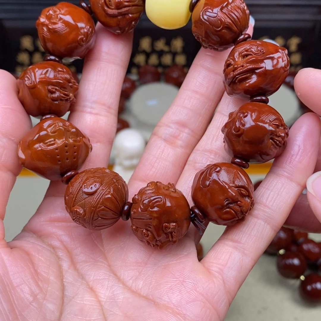 流***子橄榄核吊坠十八罗汉