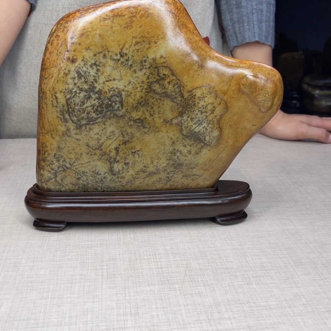 石材广西大化彩玉石配底座