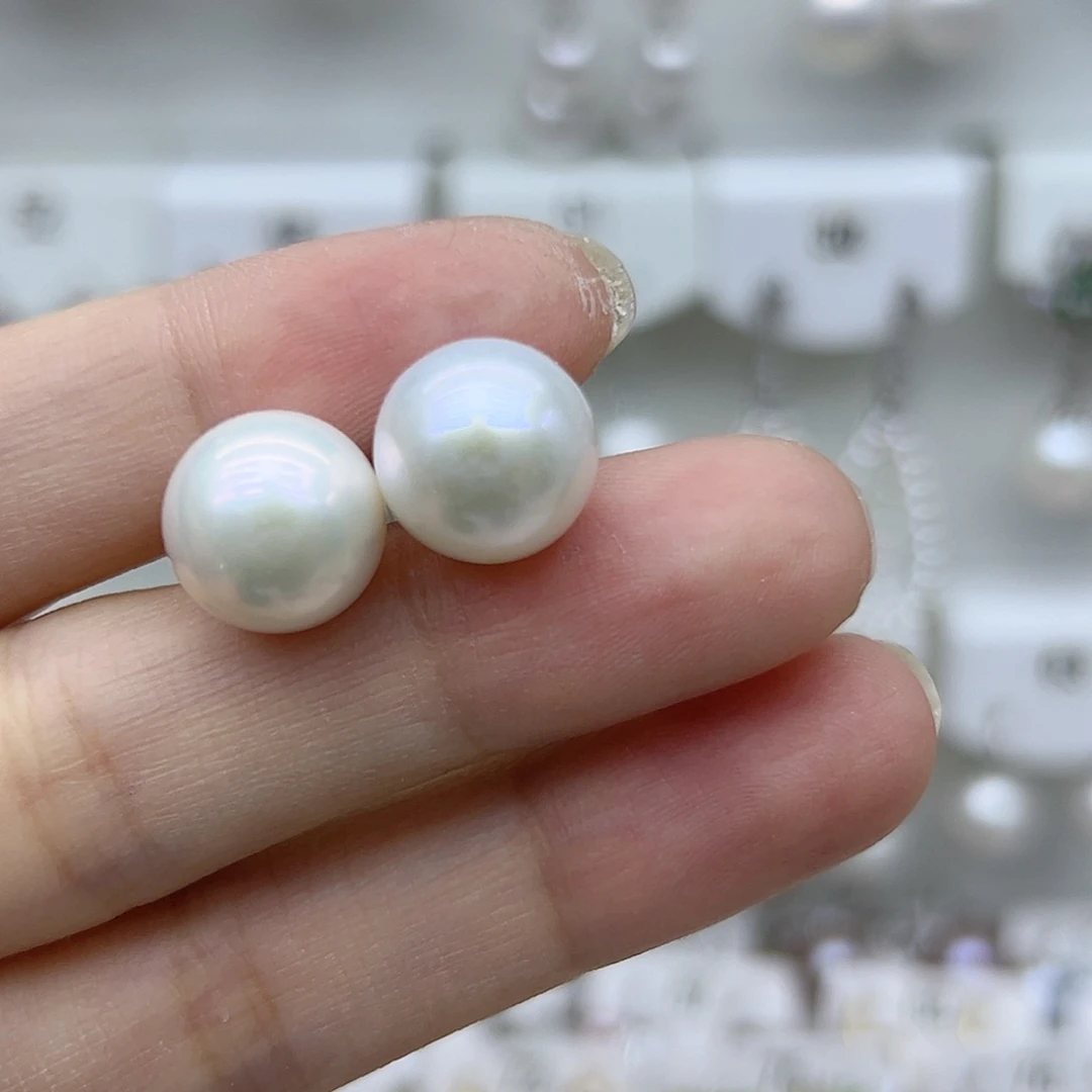 银S925镶嵌耳饰淡水珍珠