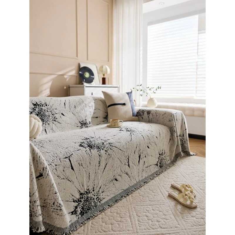 太阳花防猫爪沙发巾现代简约沙发套罩四季通用靠背盖布沙发盖巾