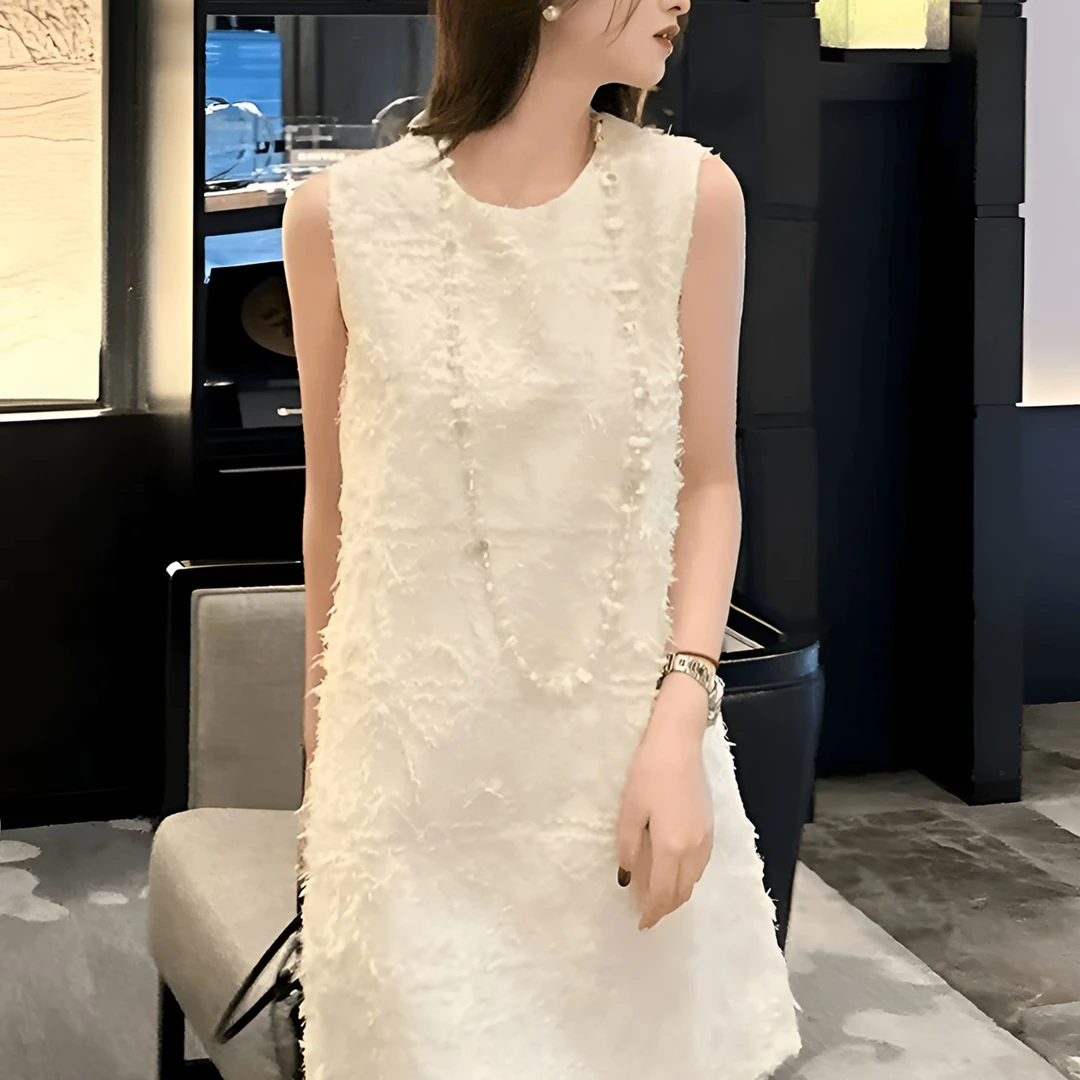 小香风无袖背心连衣裙新款女夏季宽松显瘦休闲气质连衣裙短裙