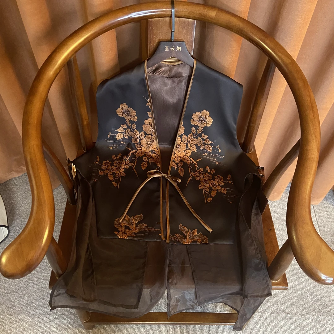 【舞纱】V领薄款新中式高档春夏新款中国风马夹无袖民族风时尚女装