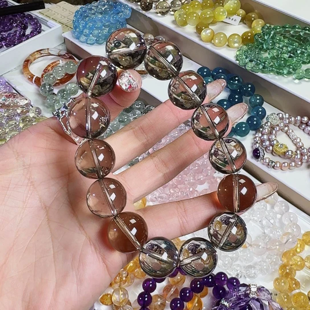 水晶手镯未镶嵌荔***酒茶晶17