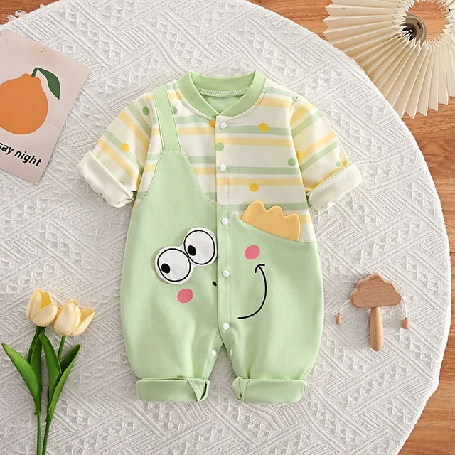 童泰婴儿春秋长袖连身衣卡通超萌童装可爱搞怪哈衣秋季纯棉外出服