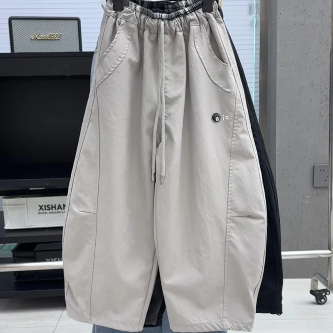 儿童秋款裤子2025秋季新款拼接腰头潮童男女可穿潮酷弯刀休闲裤