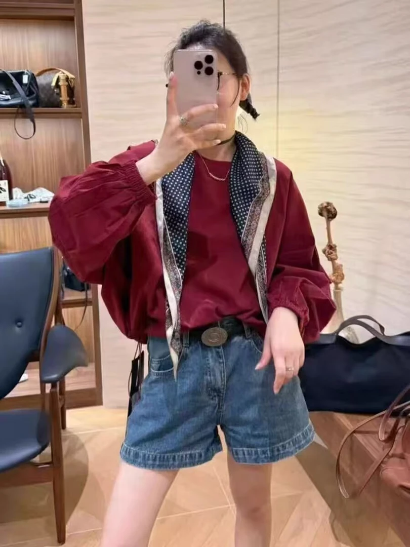 秋韩版宽松大码胖mm休闲慵懒松弛风抽绳收腰套头衬衫2603#