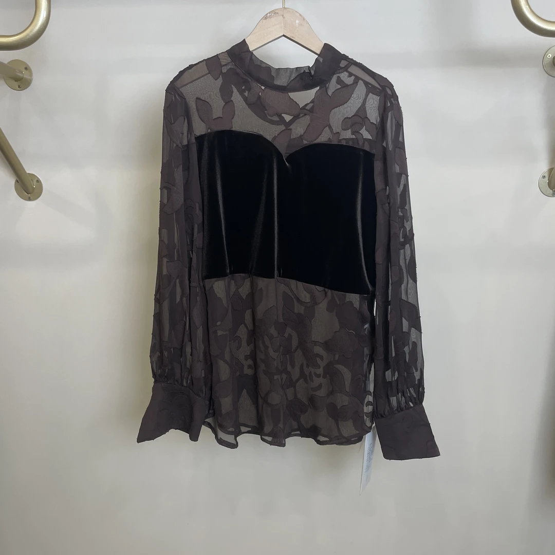 雅尼拉1793长袖衬衫连衣裙春季圆领黑色休闲女士打底小衫百搭