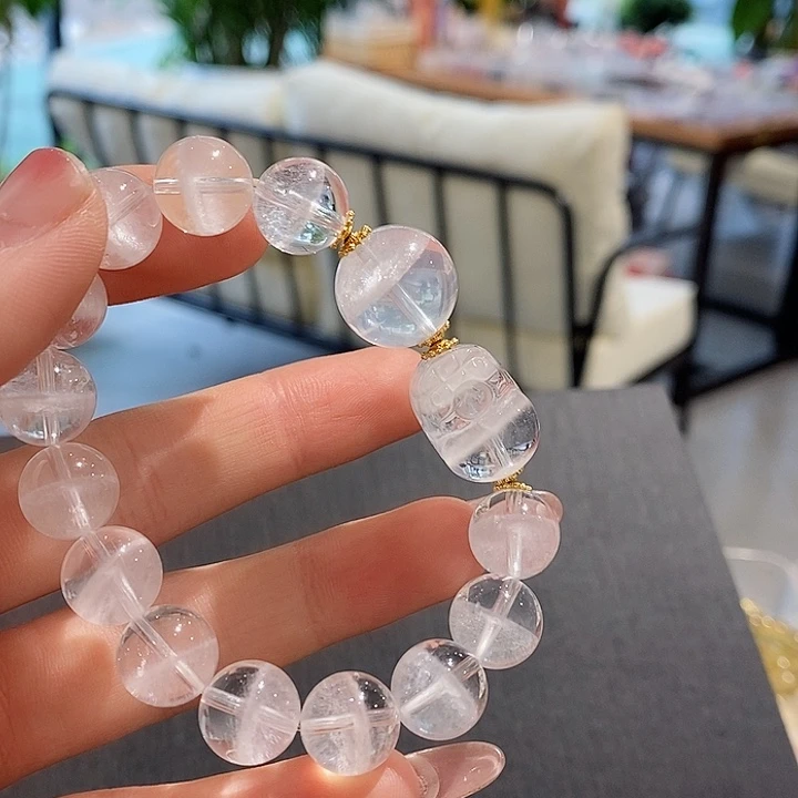 水晶手链未镶嵌千层11➕白幽灵貔貅