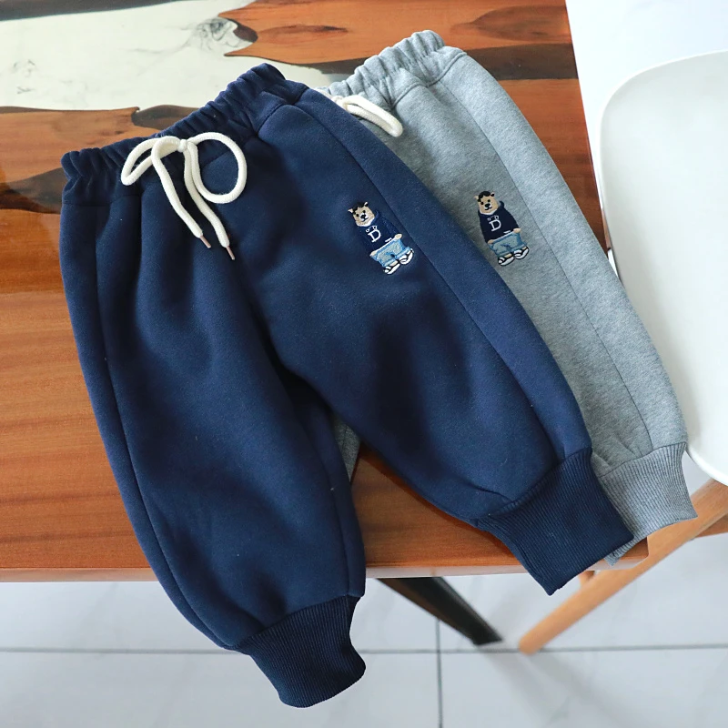 童装宝宝新款裤子男童女童羊羔绒长裤儿童秋冬加厚保暖裤1884