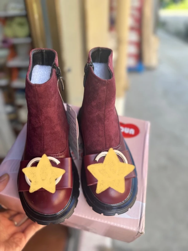 断码红色女靴加绒福利微瑕