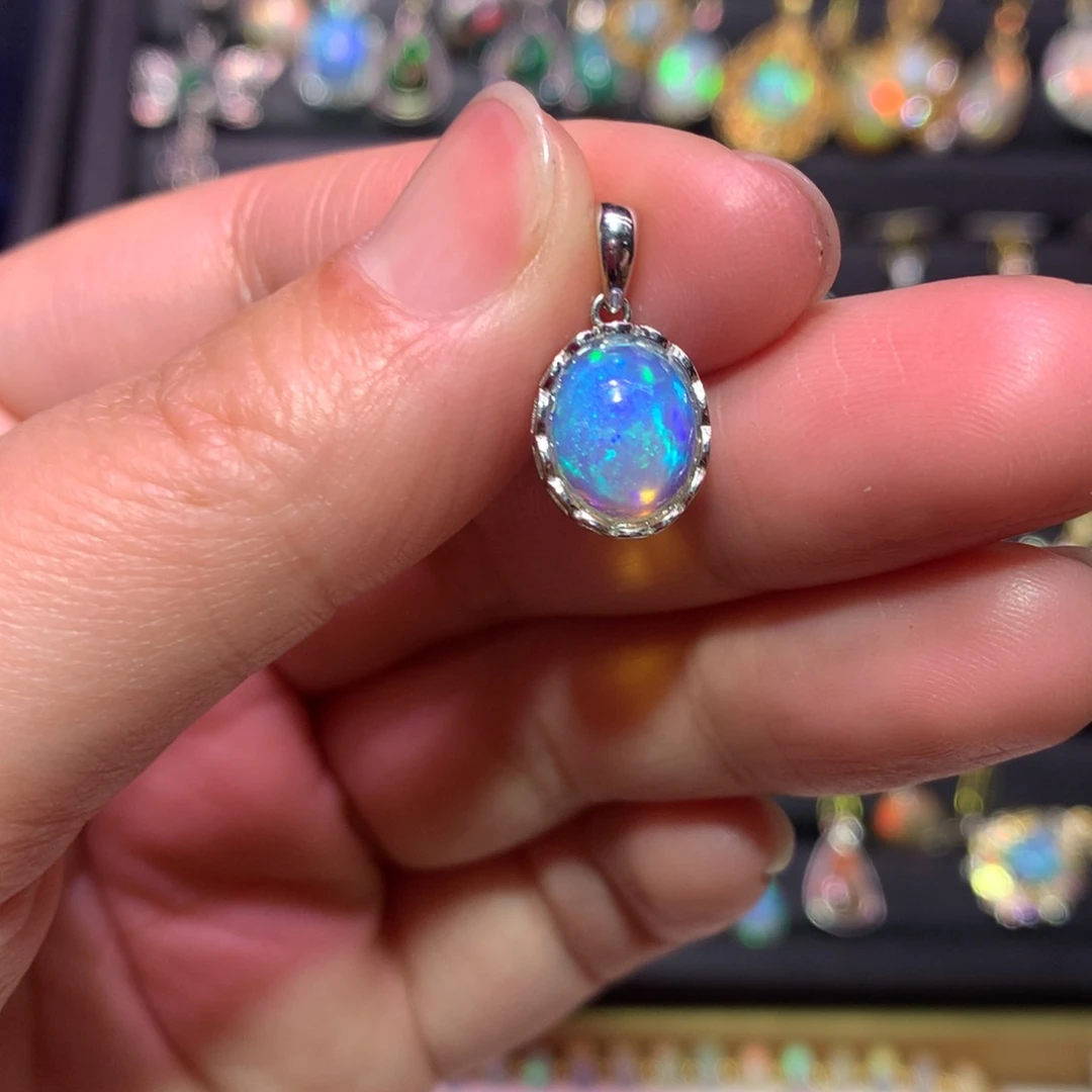 银S925镶嵌欧泊吊坠款式