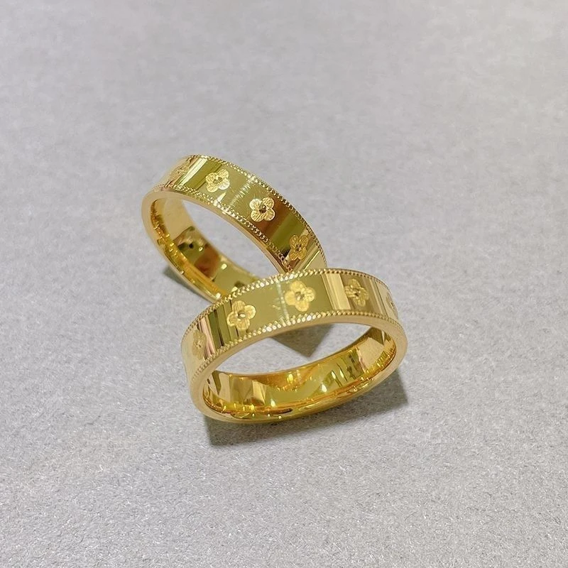 合金戒指 四叶草闭口戒指（点开选圈口）时尚