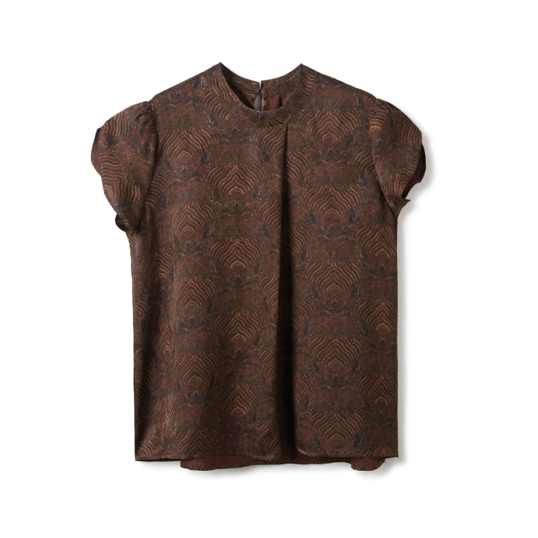 【自然之韵】40姆米红云纱欧非特设计感时尚休闲百搭上衣LBW25057