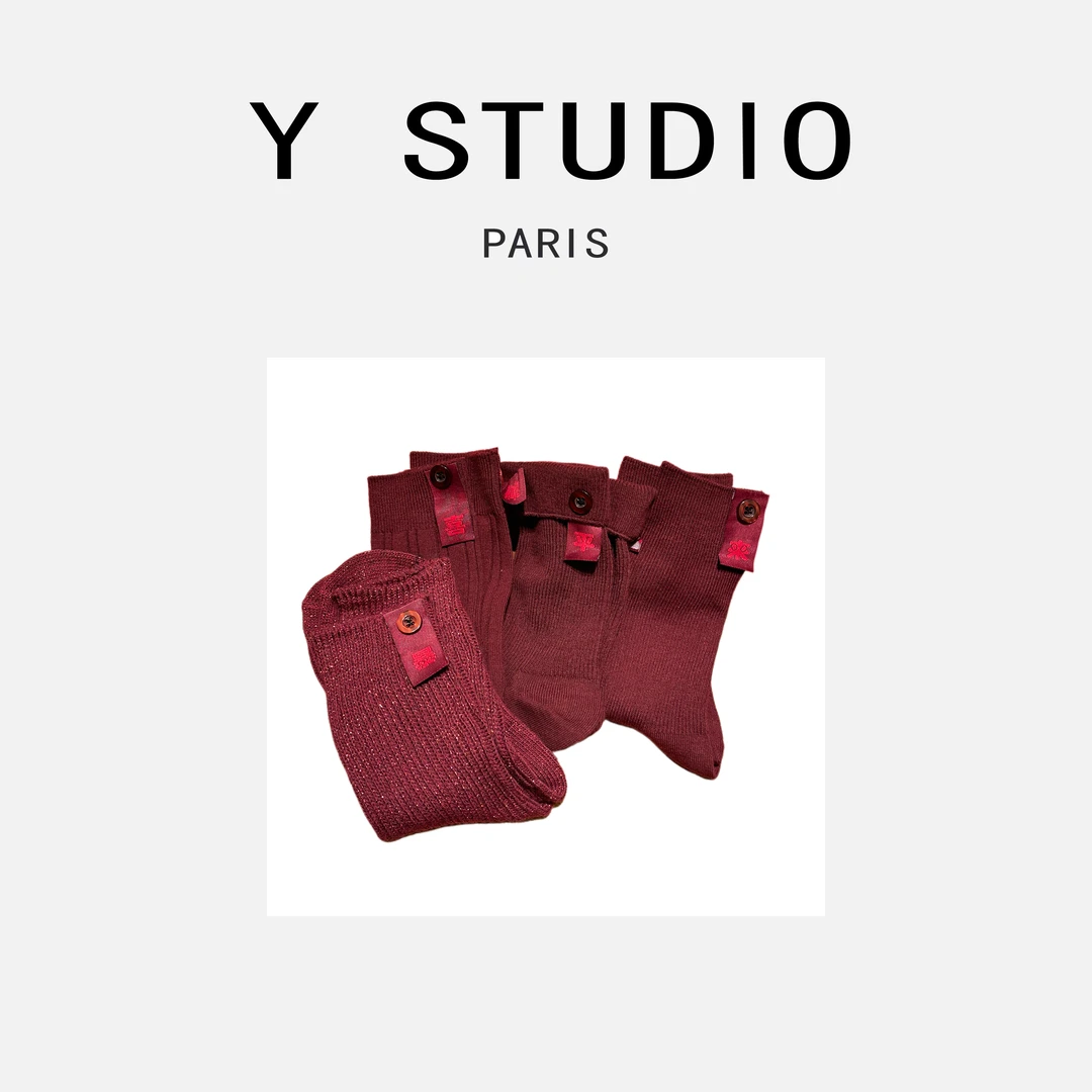 【大妮专属】【福气】纽扣布标新年百搭中筒袜