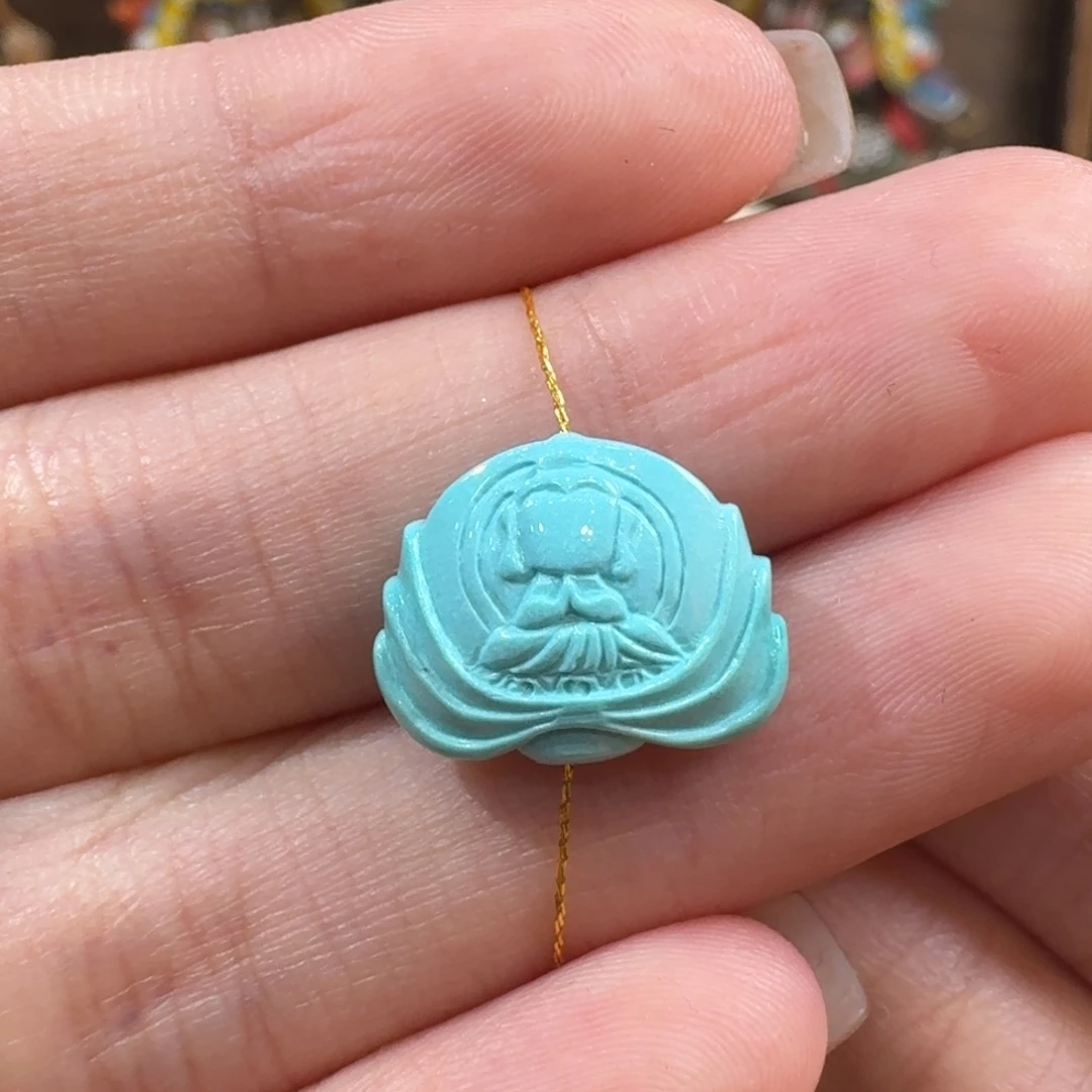 未镶嵌绿松石珠宝半成品莲花佛配饰