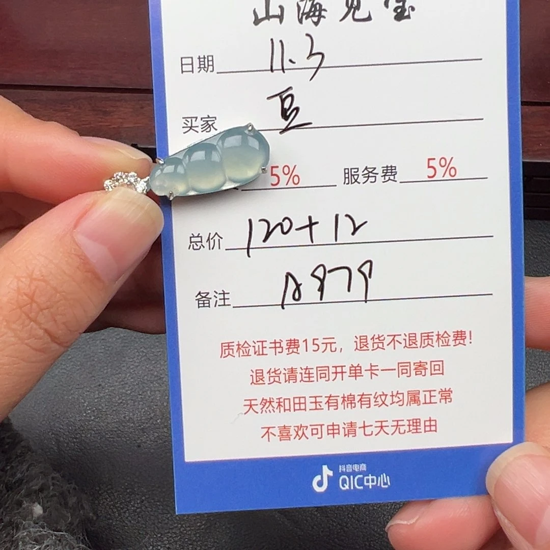 颈饰银S925镶嵌翡翠豆*宝