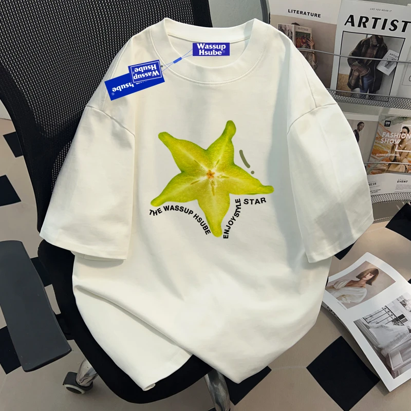 WASSUP HSUBE美式重磅纯棉短袖T恤夏季新款百搭休闲vintage上衣服