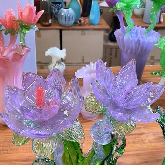 没*夜光琉璃花2支高45厘米