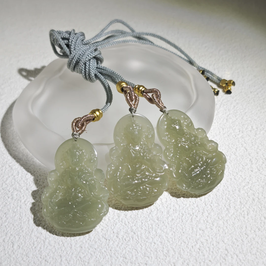 和田玉 精雕度母观音吊坠 多样性发货拍一发一 H551