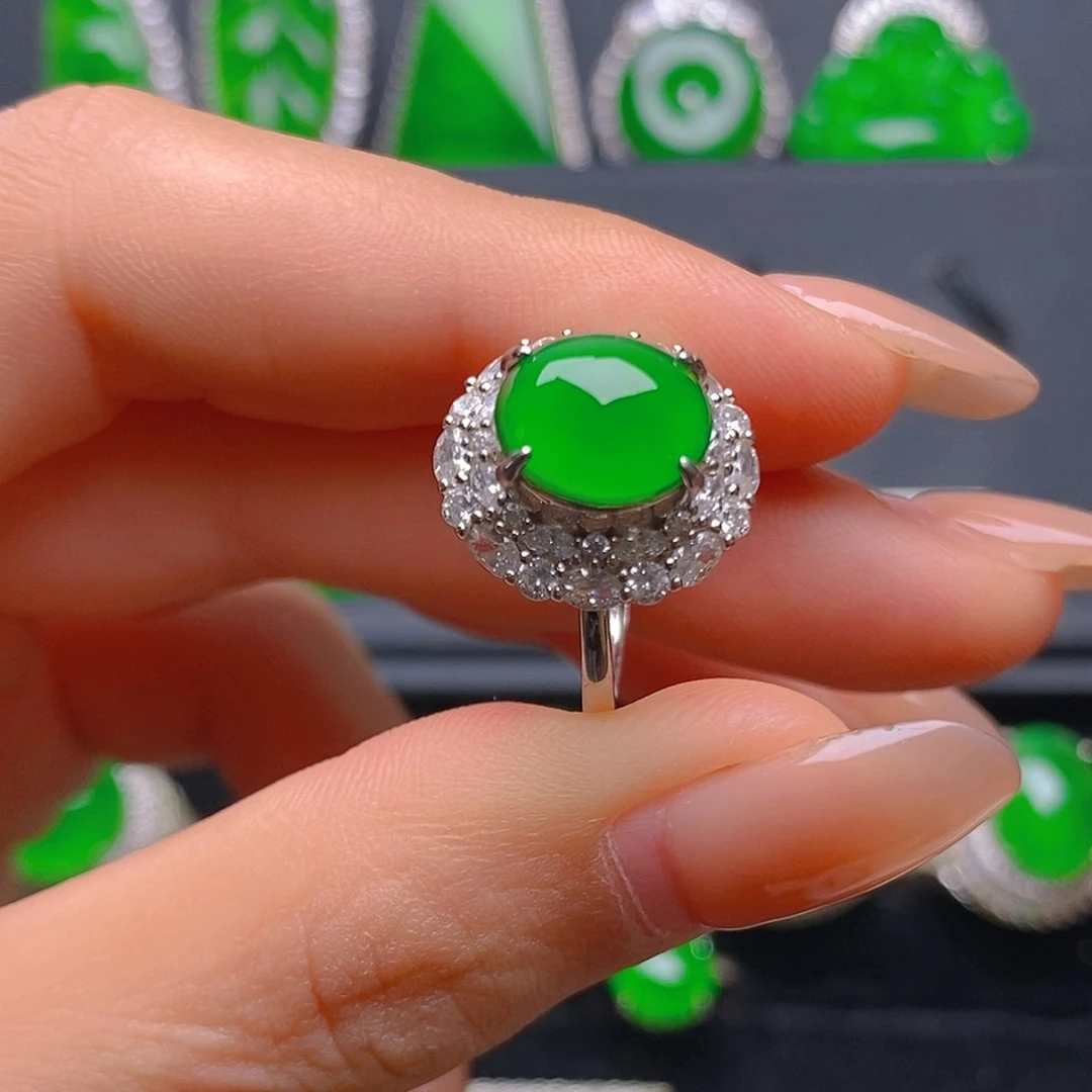 银S925镶嵌戒指翡翠