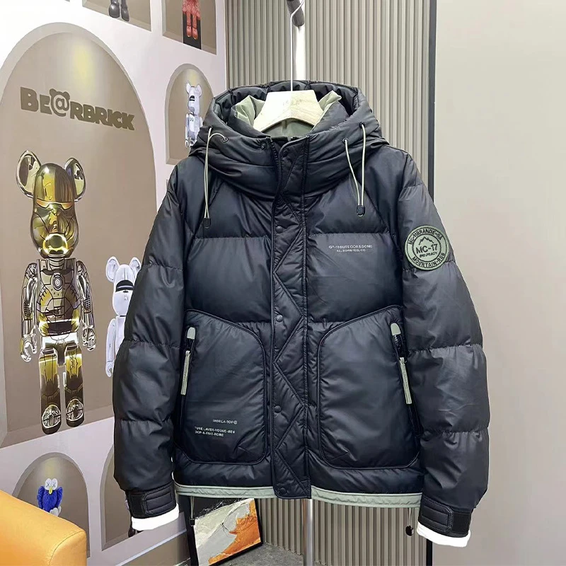 975-88602 冬季滑雪保暖男士百搭时尚休闲潮流帅气短款修身棉外套