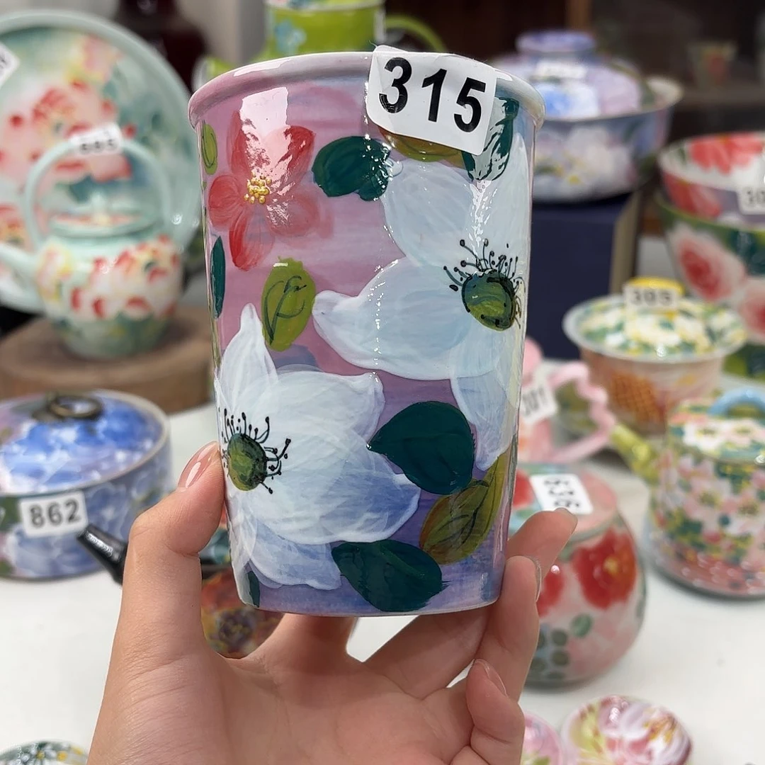 景德镇手绘高温釉下彩陶瓷茶具装饰