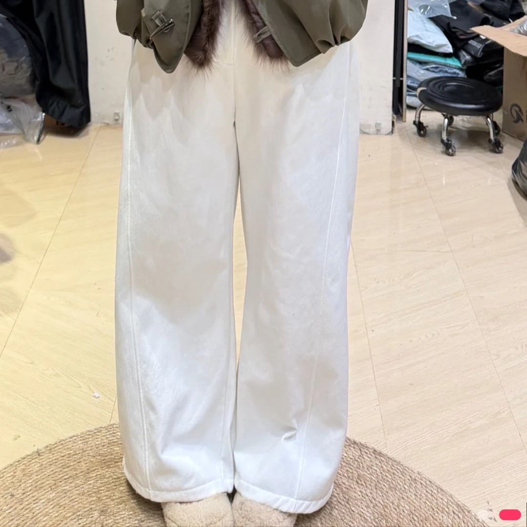 胖胖卿~高品质加绒百搭弯刀裤