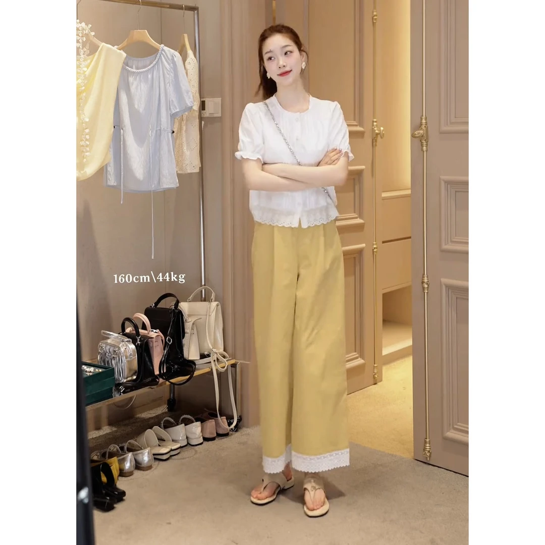 套装女装爆款2025新款夏季温柔风甜美上衣宽松显瘦休闲裤子两件套