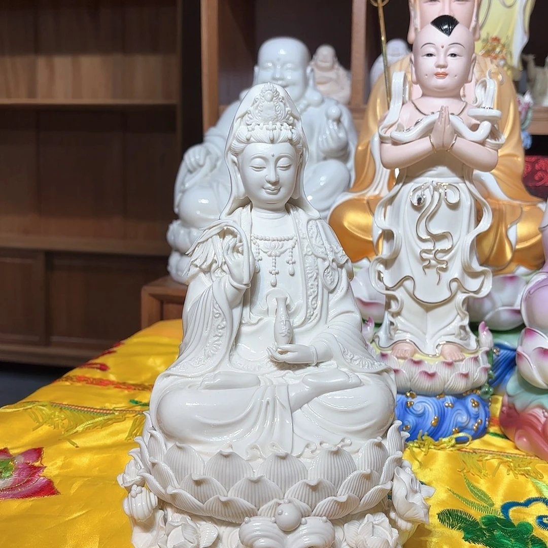 西***哥泥塑12寸纯白观音