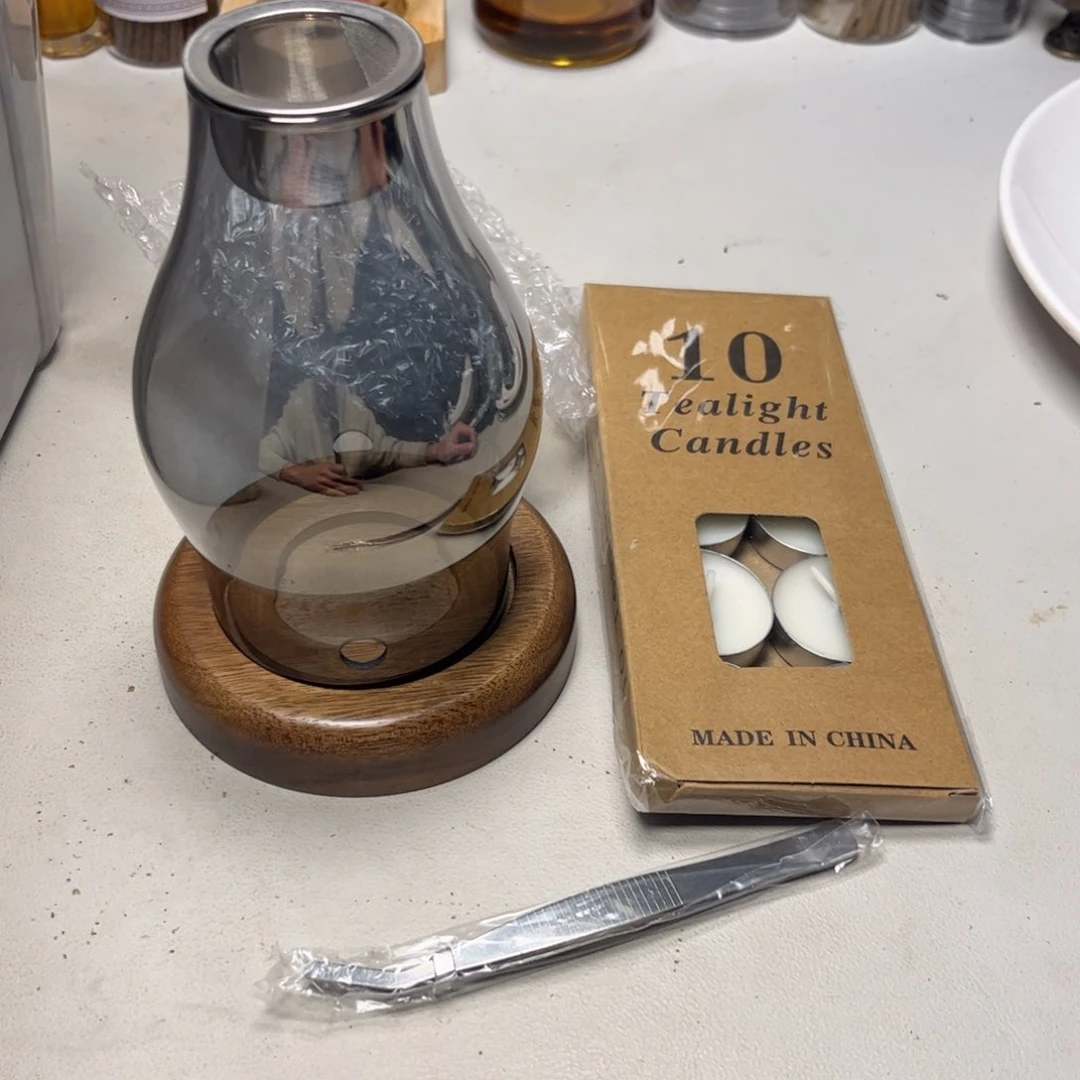 沉香沉香碎屑z****9复古灯薰香炉一个+10个蜡烛