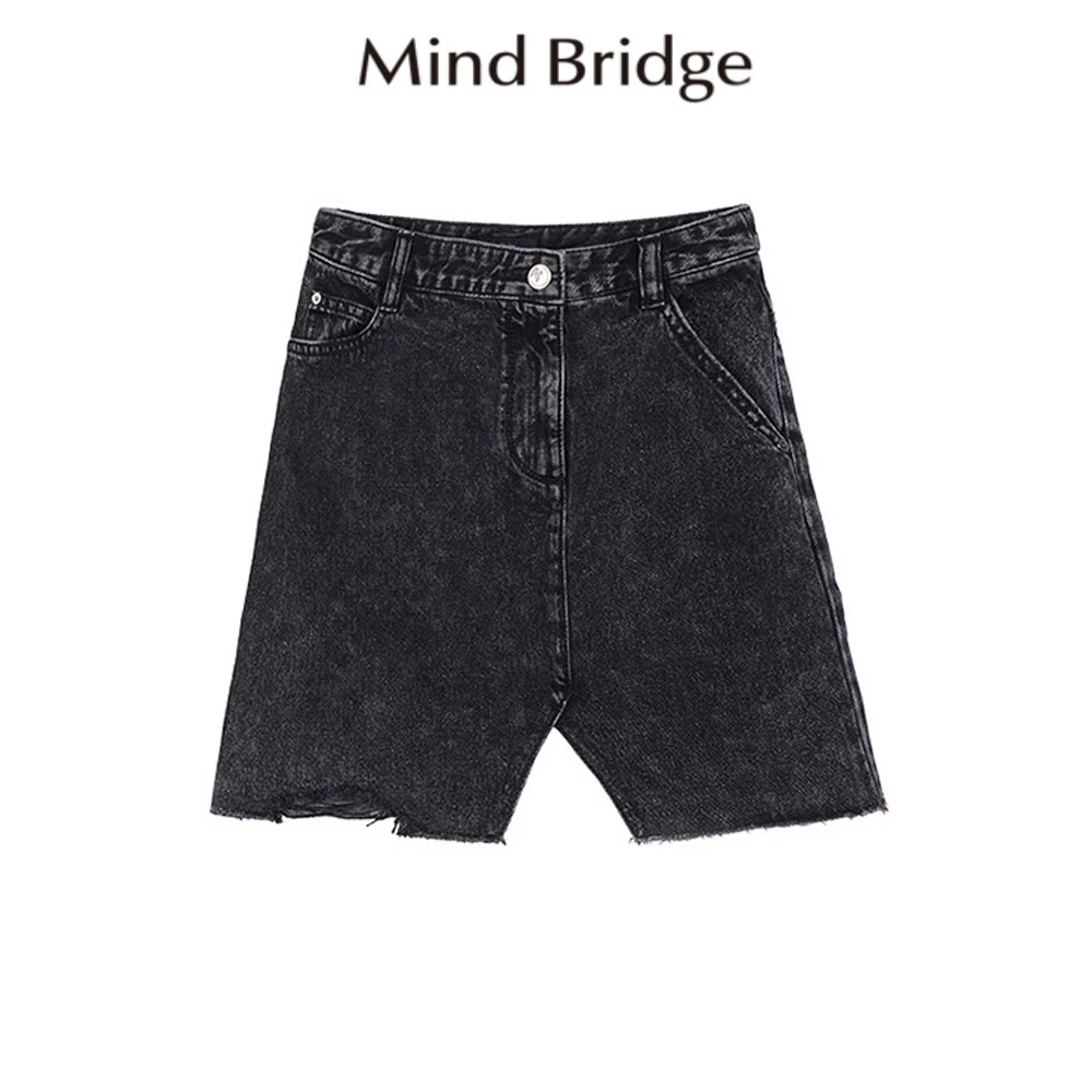 Mind Bridge/心桥潮流牛仔半身裙 MB1216-MTSK621CBK
