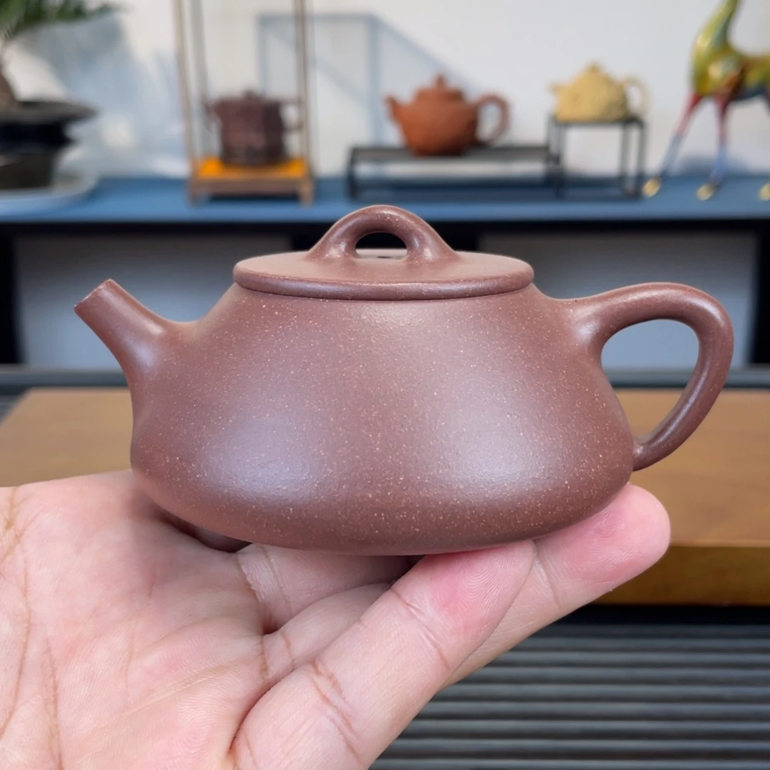 茶壶紫砂紫泥平盖石瓢150cc