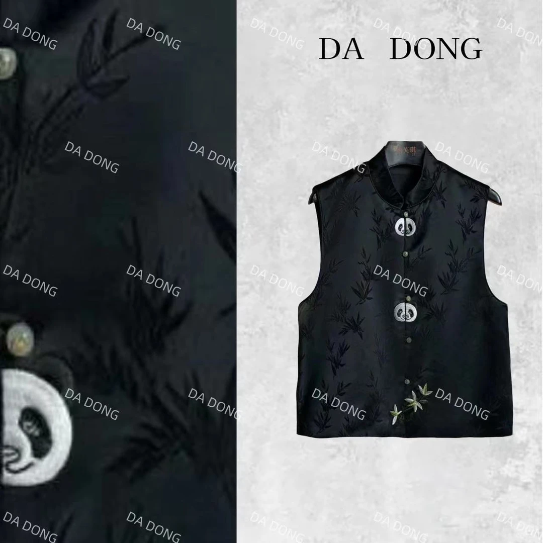 小熊猫--2025新中式时尚休闲百搭国风复古国潮无袖宽松马甲