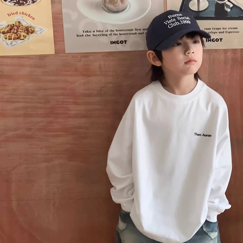 儿童春秋装男童长袖t恤打底衫纯棉2025新款秋冬男女孩上衣洋气潮