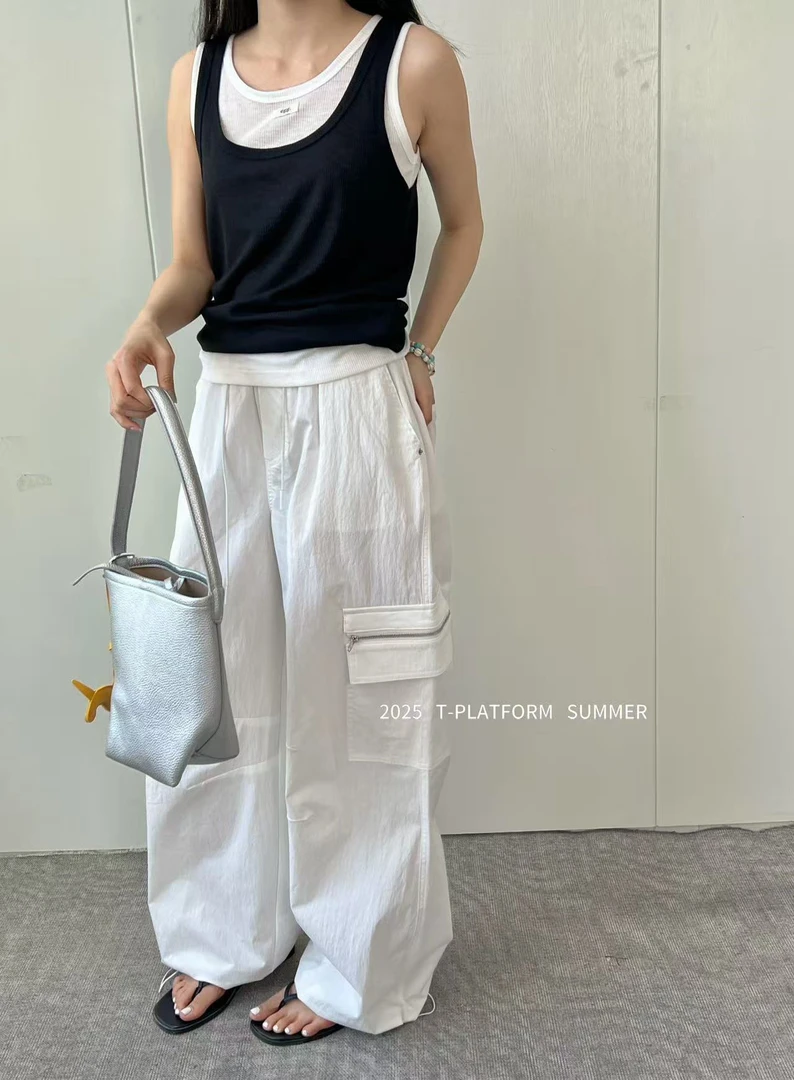 TT 福（1tt15557#）包你满意！工装口袋 阔腿休闲裤！4-28