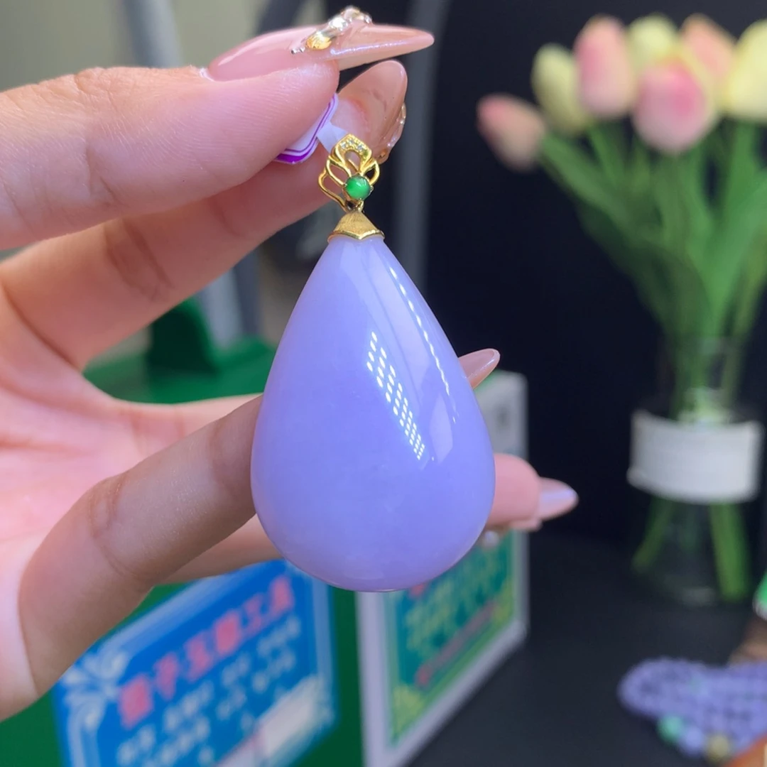 翡翠颈饰18K金镶嵌天然