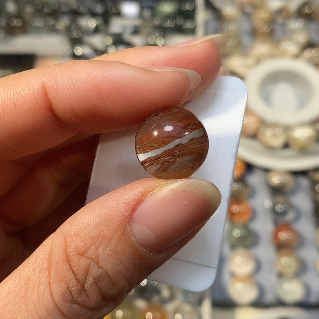 烟晶手链未镶嵌千层红幽灵卡14.7放漏